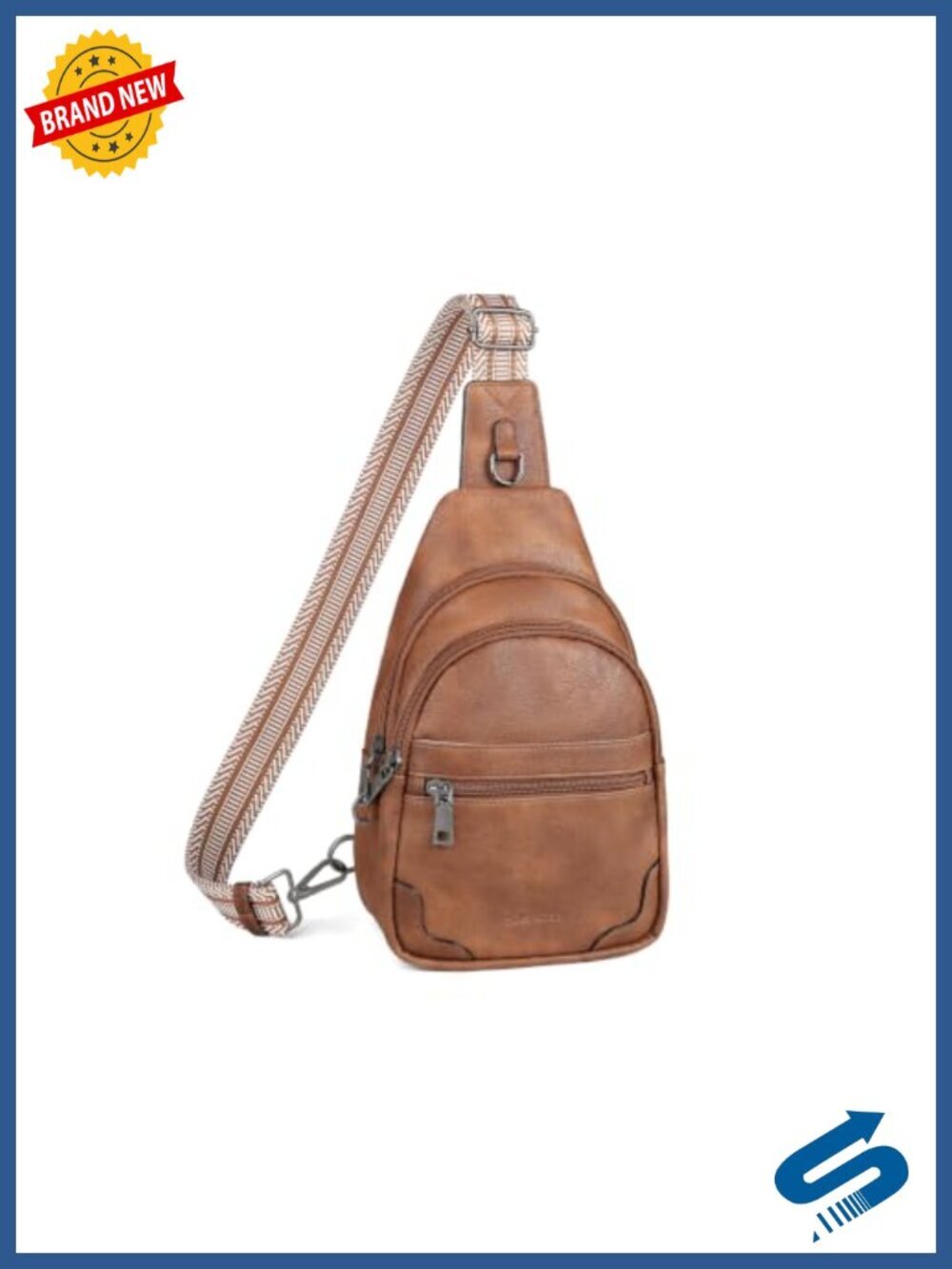 Vintage Waterproof PU Anti-Theft Sling Crossbody Bag with RFID Blocking